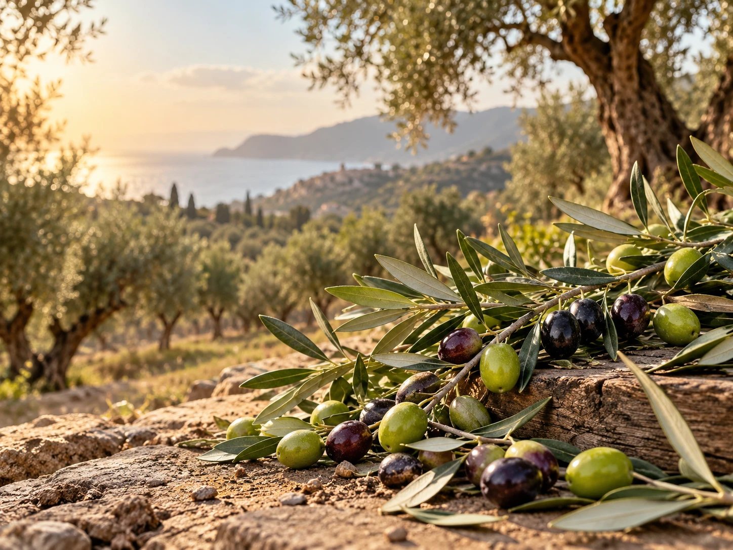 Rami di ulivo nella campagna calabrese